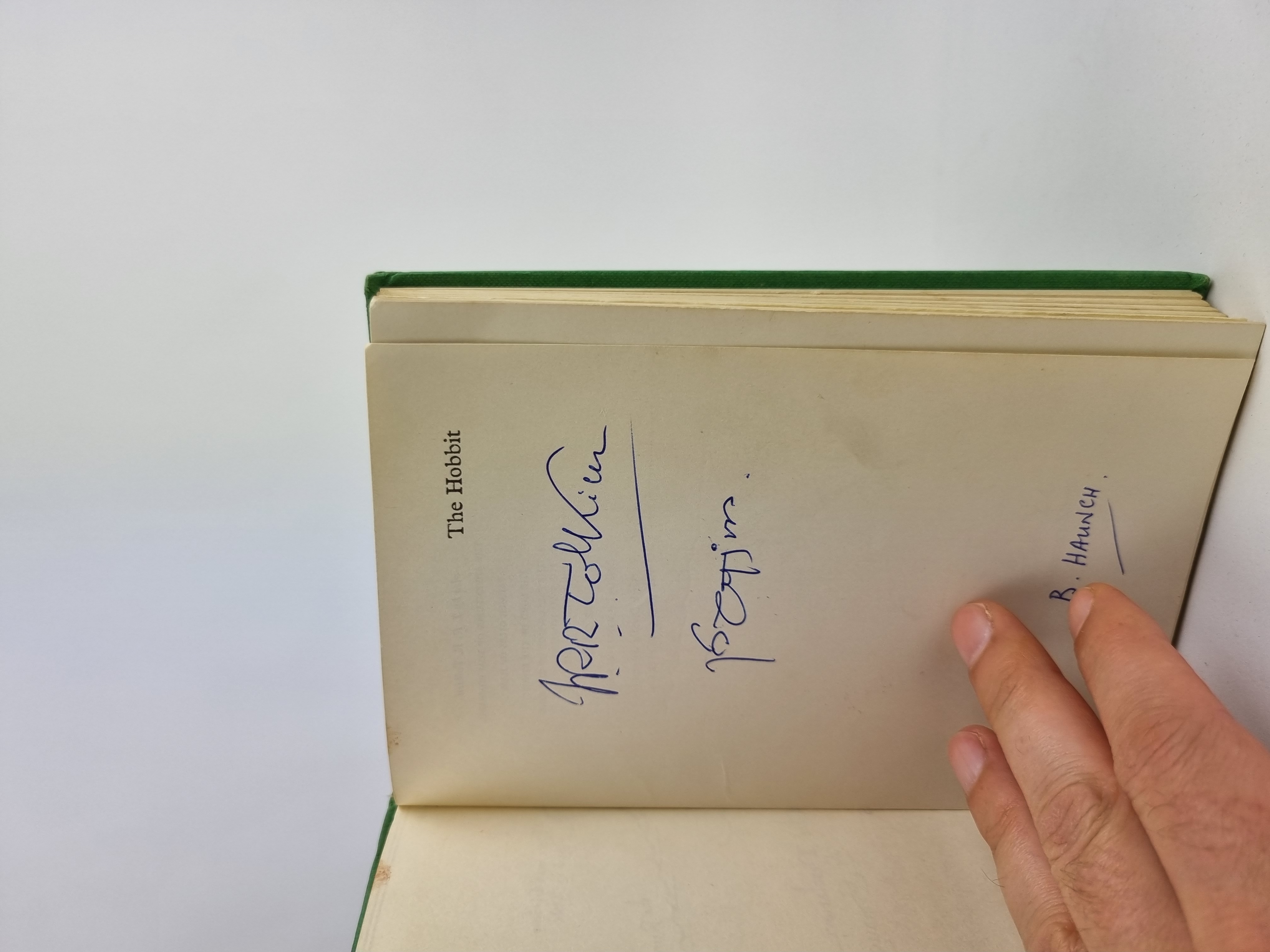 Don't miss your chance to own an incredibly rare copy of The Hobbit signed by J.R.R. Tolkien. This sixth impression edition from 1971 features a Quenya inscription in Elvish under the signature, which is the only known example to exist