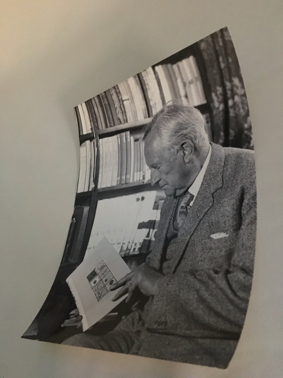 Exclusive Photographic Print: J.R.R. Tolkien in his study looking at Japanese Edition of one of his books
