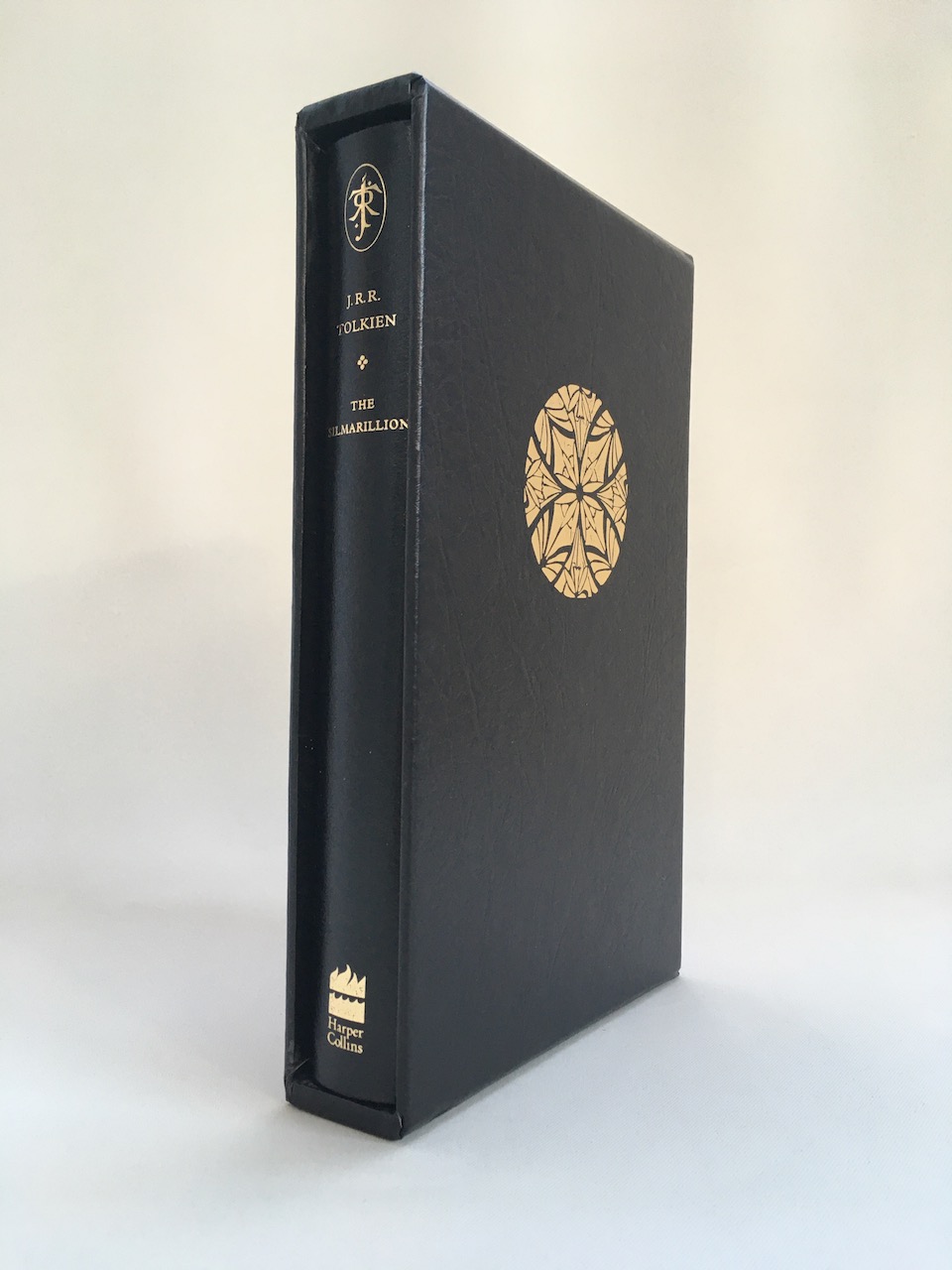Harper Collins Publishers, the 1st printing of the 2002 Deluxe Limited Edition.  Quarter Bound in Black Leather with Gilt title, Author, Publisher and Tolkien Monogram to the spine