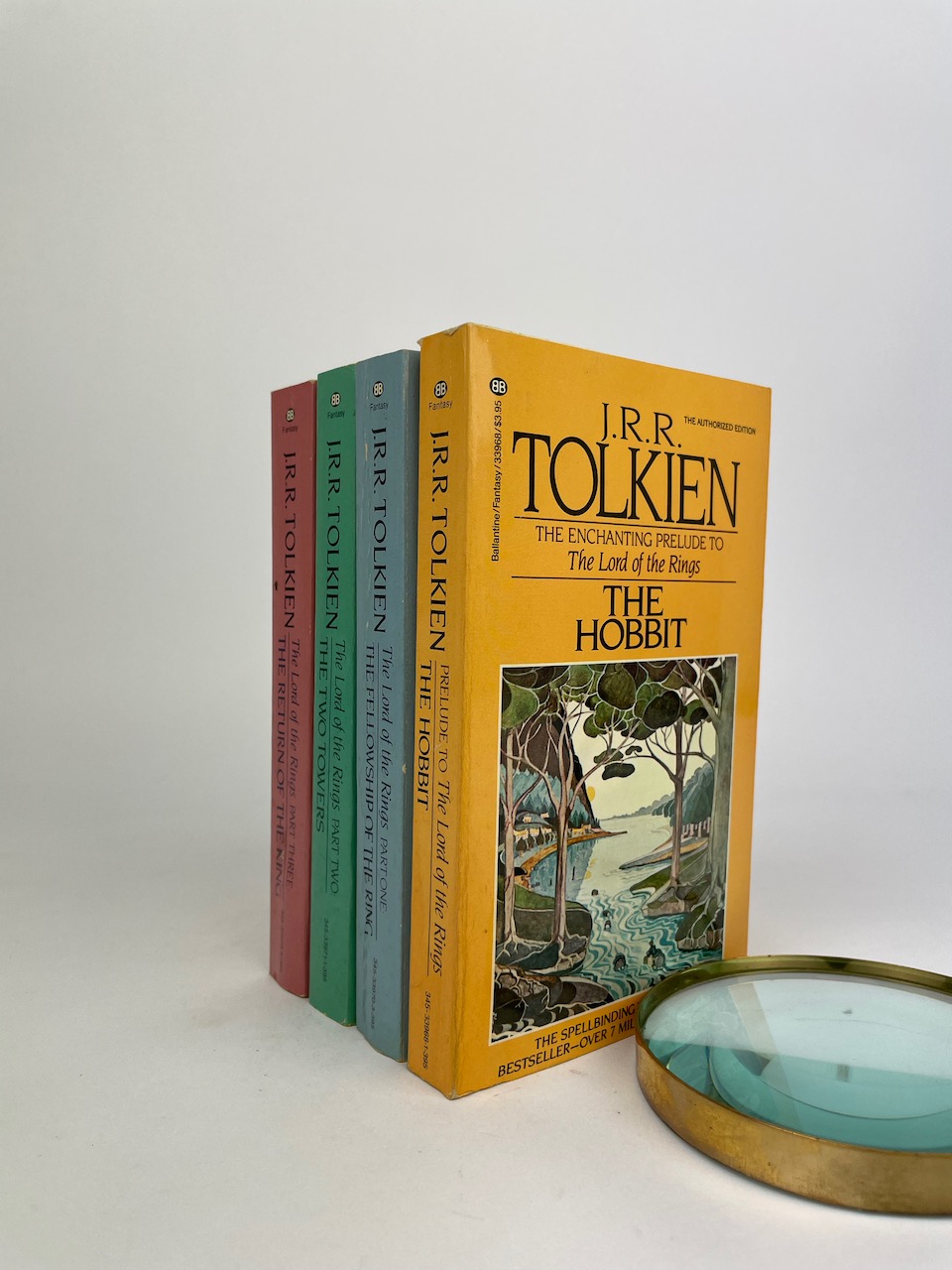 The Hobbit and The Lord of the Rings, Four Paperback Book Boxset from 1986, Blue Slipcase art by J.R.R. Tolkien 10