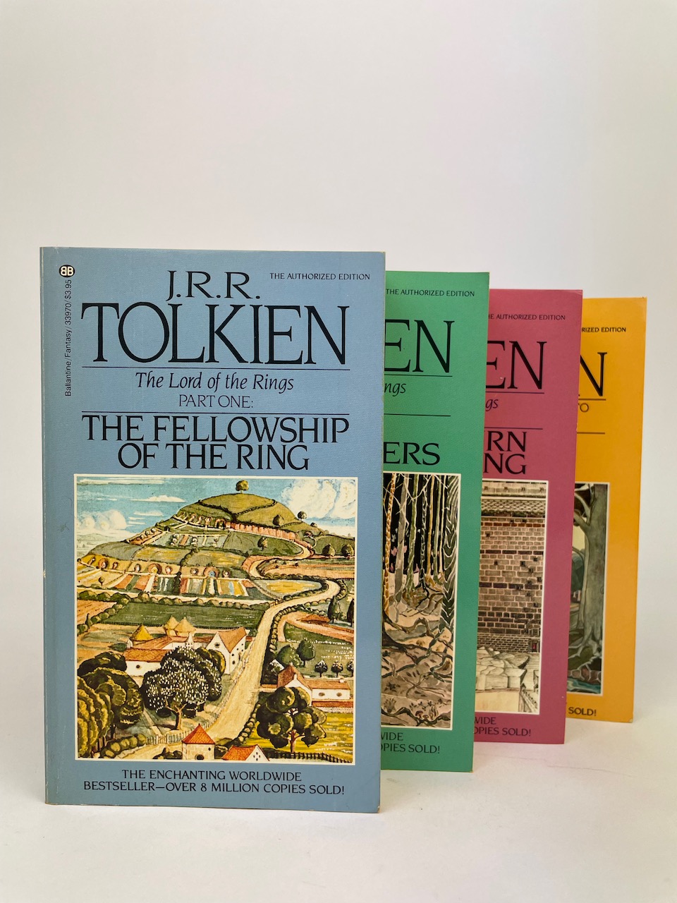 The Hobbit and The Lord of the Rings, Four Paperback Book Boxset from 1986, Blue Slipcase art by J.R.R. Tolkien 16