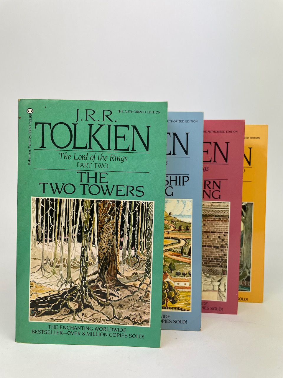 The Hobbit and The Lord of the Rings, Four Paperback Book Boxset from 1986, Blue Slipcase art by J.R.R. Tolkien 17