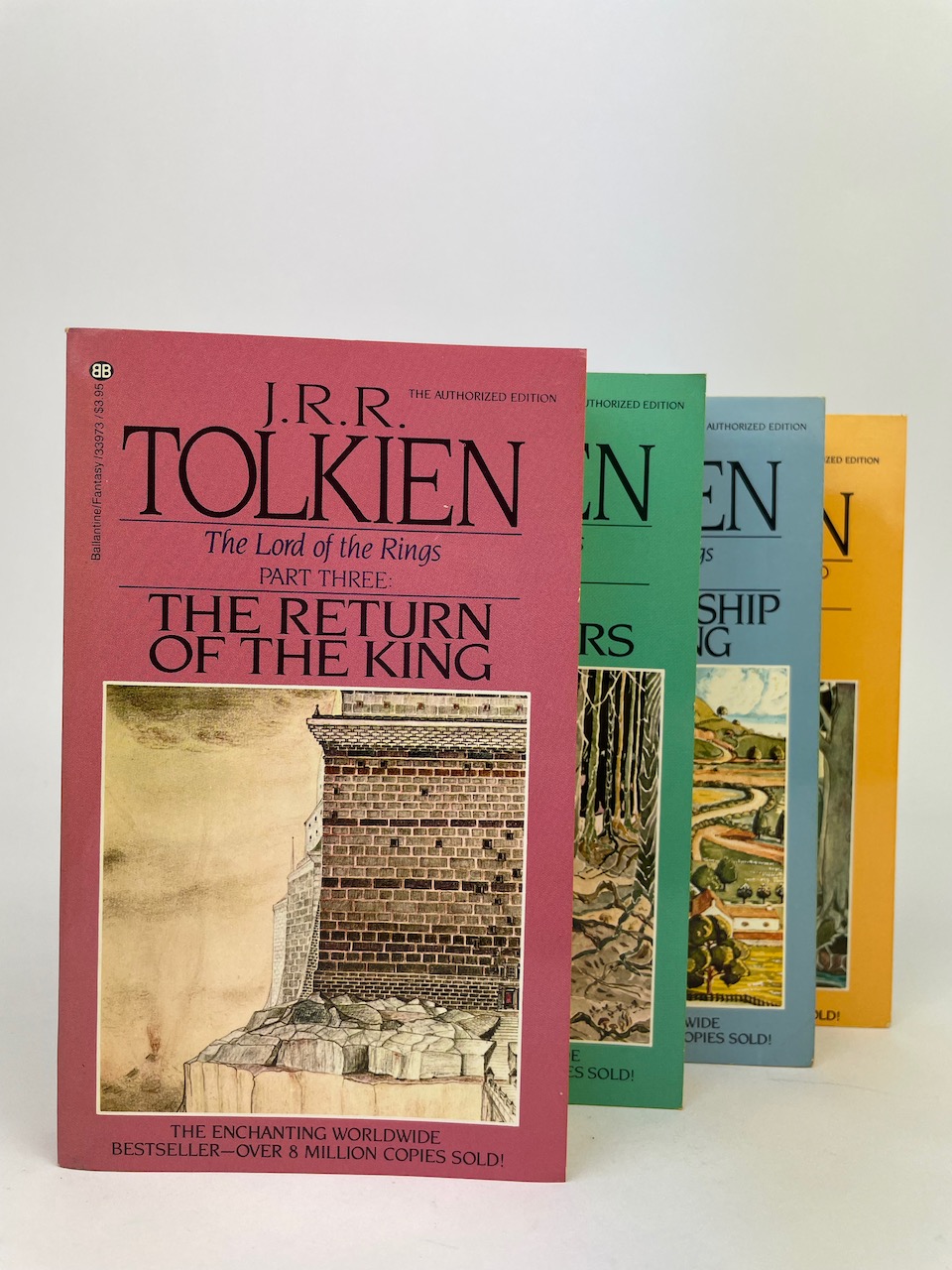 The Hobbit and The Lord of the Rings, Four Paperback Book Boxset from 1986, Blue Slipcase art by J.R.R. Tolkien 18