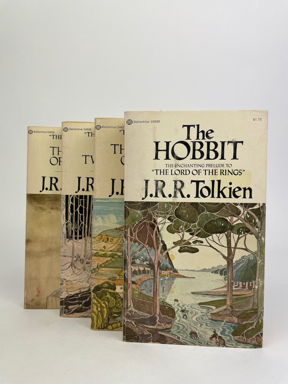 The Hobbit and The Lord of the Rings, Four Paperback Book Boxset from 1975, Gold Slipcase 11