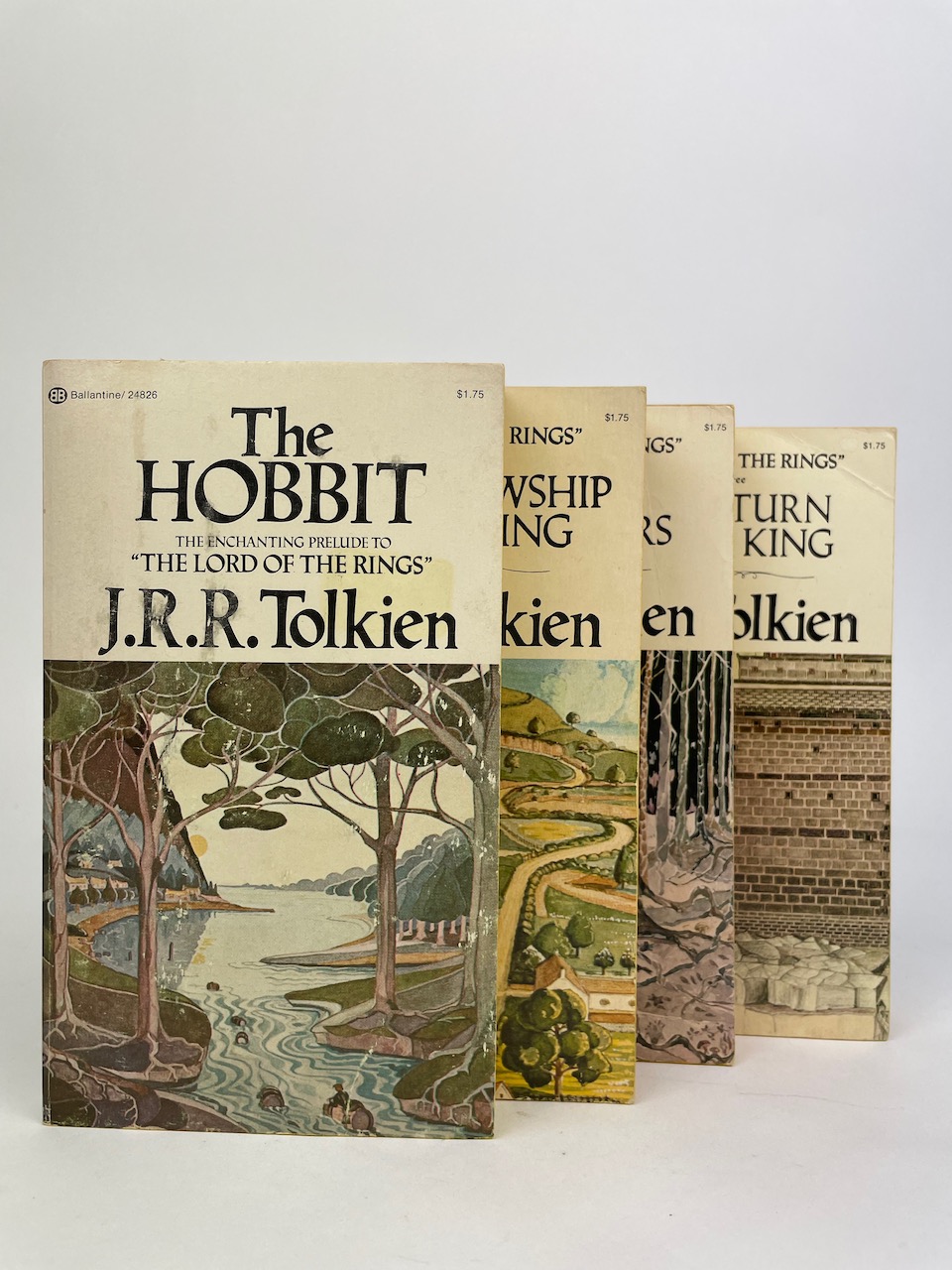 The Hobbit and The Lord of the Rings, Four Paperback Book Boxset from 1975, Gold Slipcase 13