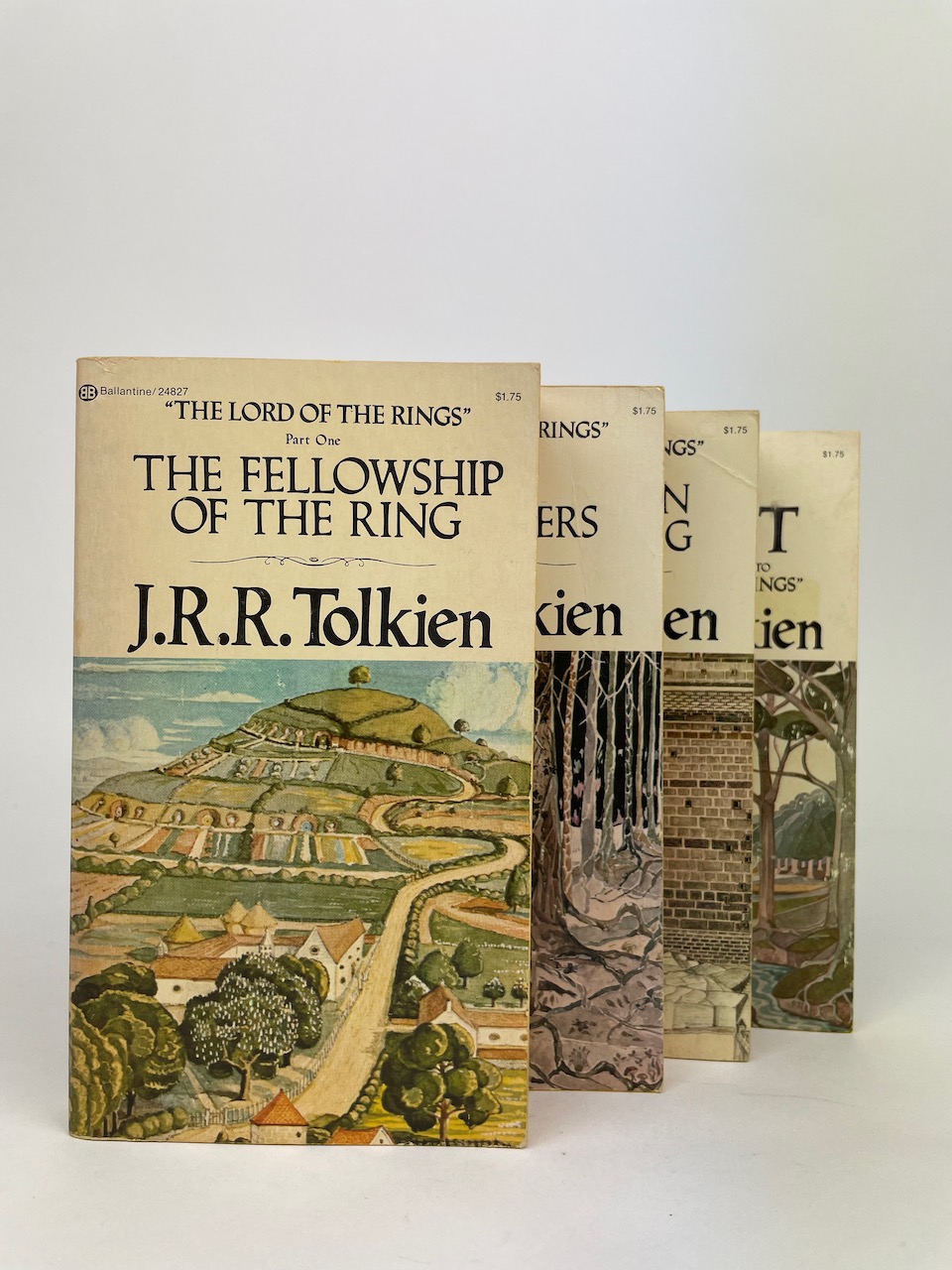 The Hobbit and The Lord of the Rings, Four Paperback Book Boxset from 1975, Gold Slipcase 14