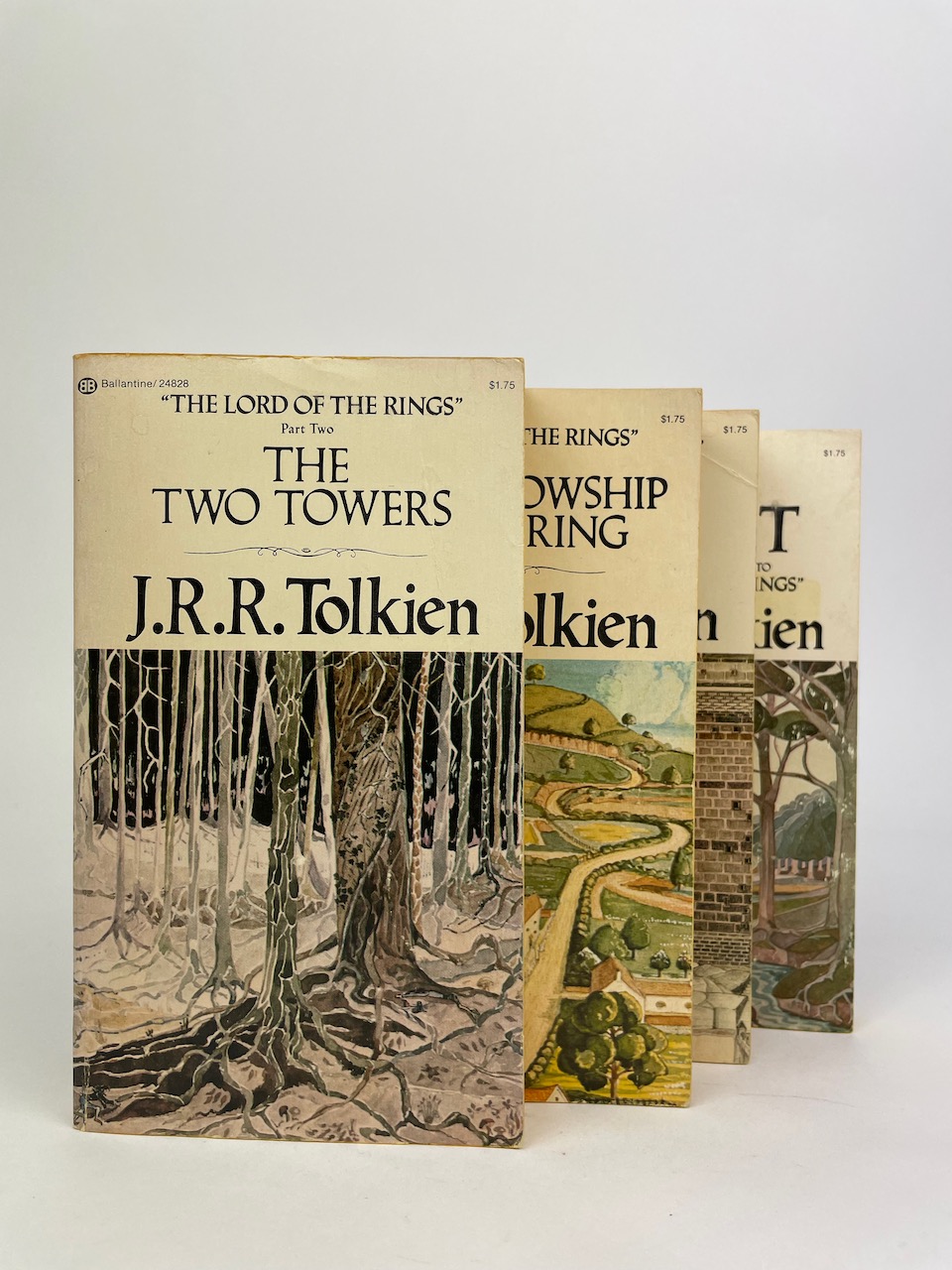 The Hobbit and The Lord of the Rings, Four Paperback Book Boxset from 1975, Gold Slipcase 15