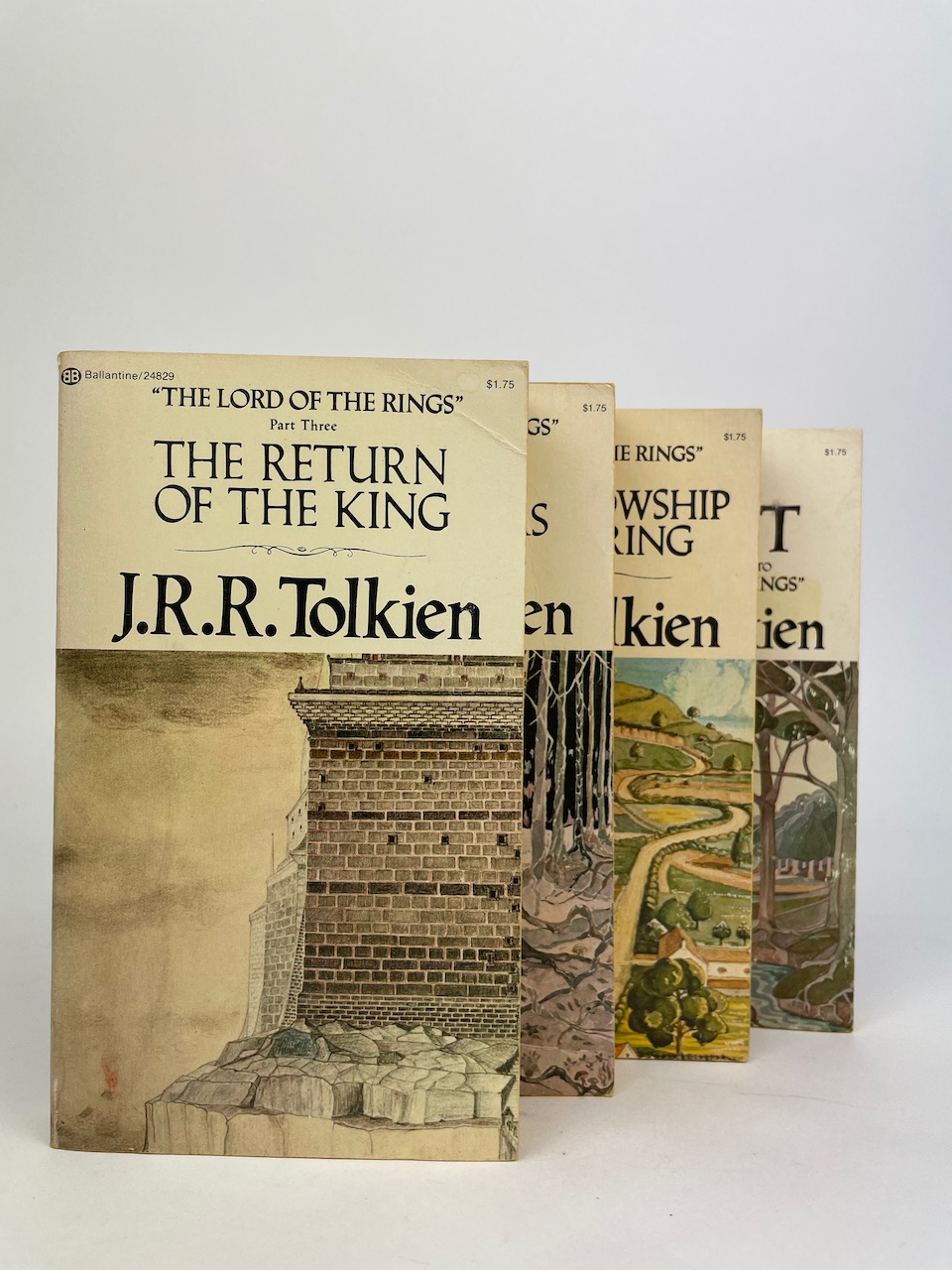 The Hobbit and The Lord of the Rings, Four Paperback Book Boxset from 1975, Gold Slipcase 16
