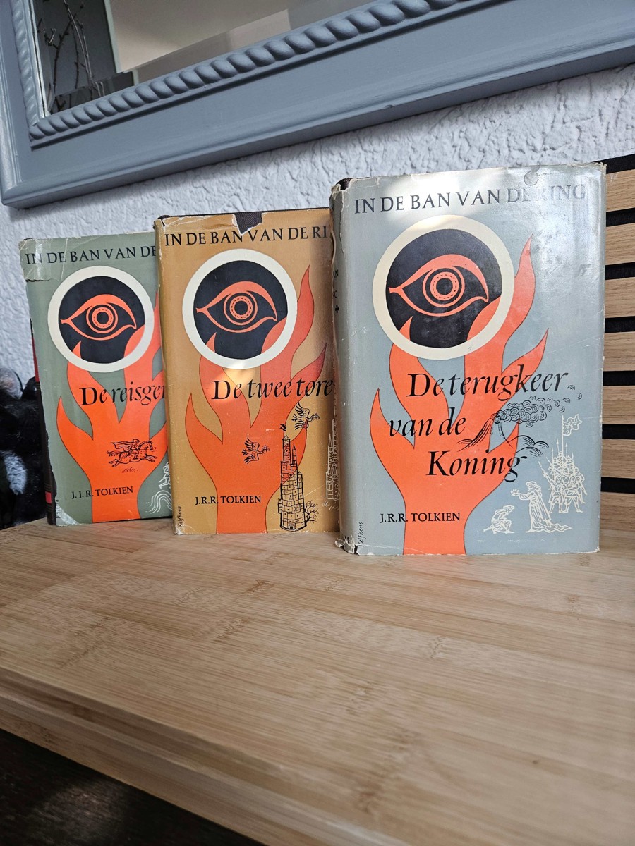 In de Ban van de Ring — first Dutch edition (1956–1957), three volumes with original and facsimile jackets
