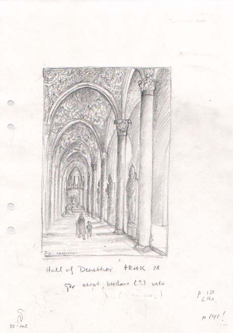 Hall of Denethor by Inger Edelfeldt, original art