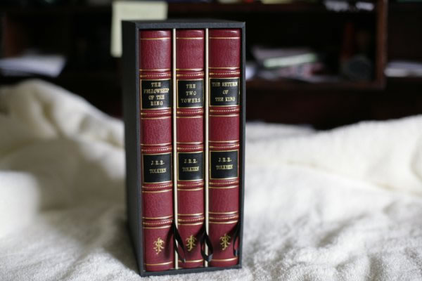 1st edition set, later impressions. Books bound in full red leather
