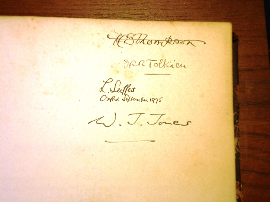 Kurze vergleichende Grammatik der indogermanischen Sprachen, signed by J.R.R Tolkien