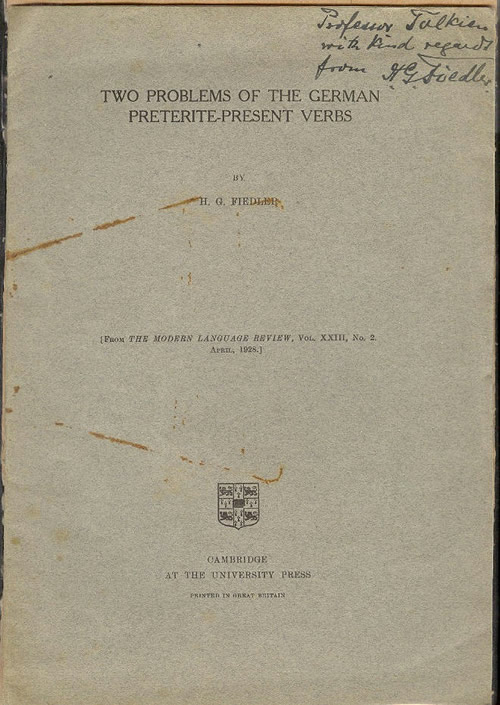 Fiedler, H.G. Two Problems of the German Preterite-Present Verbs. 